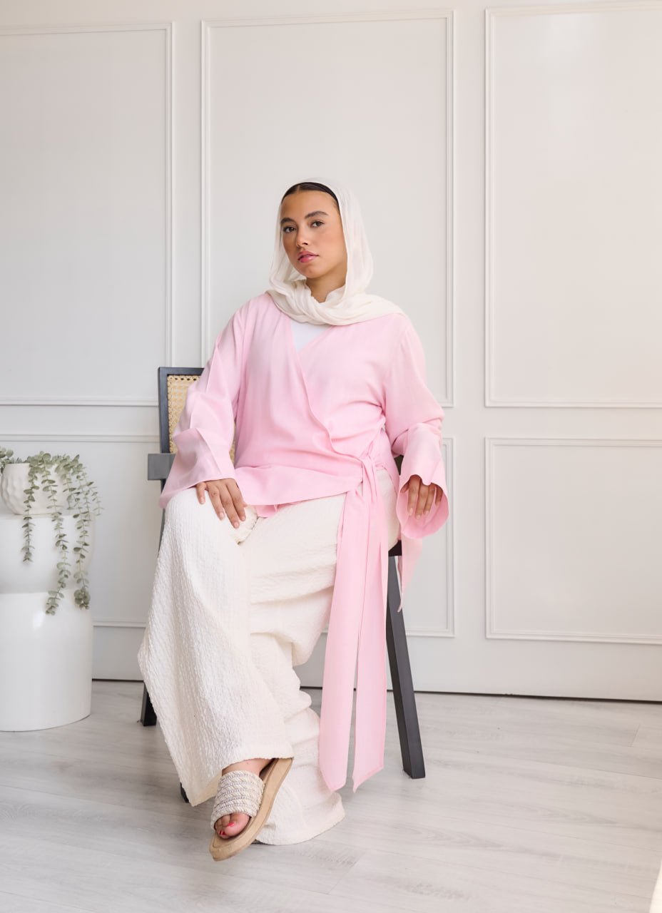 Pink Sundown Wrap Cardigan