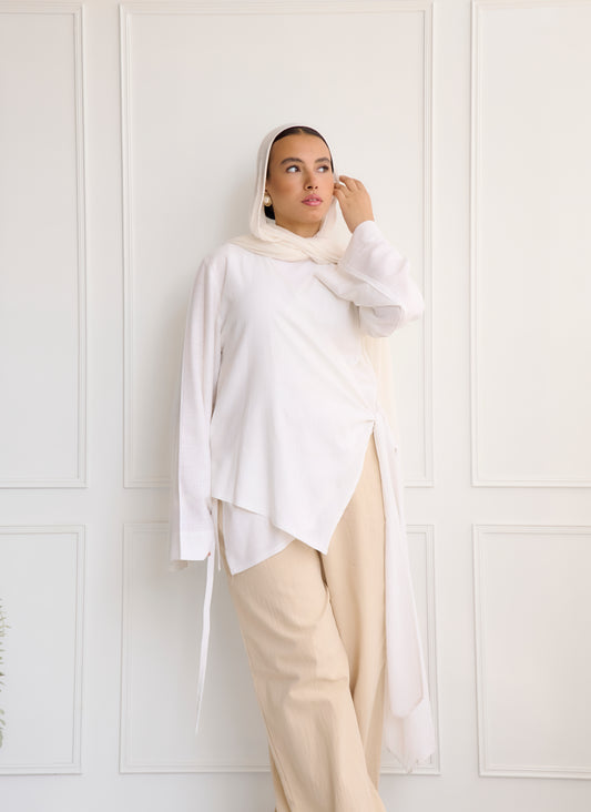 White Sundown Wrap Cardigan