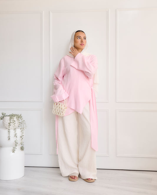 Pink Sundown Wrap Cardigan