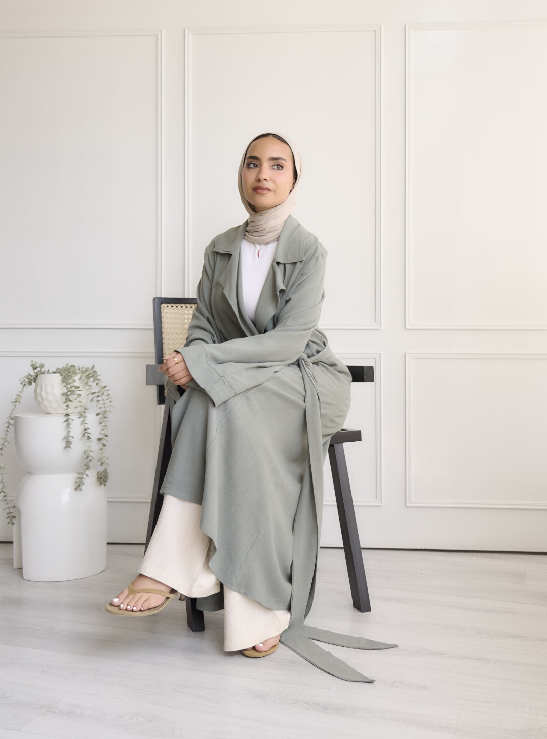 Sage green Oasis Wrap Kimono