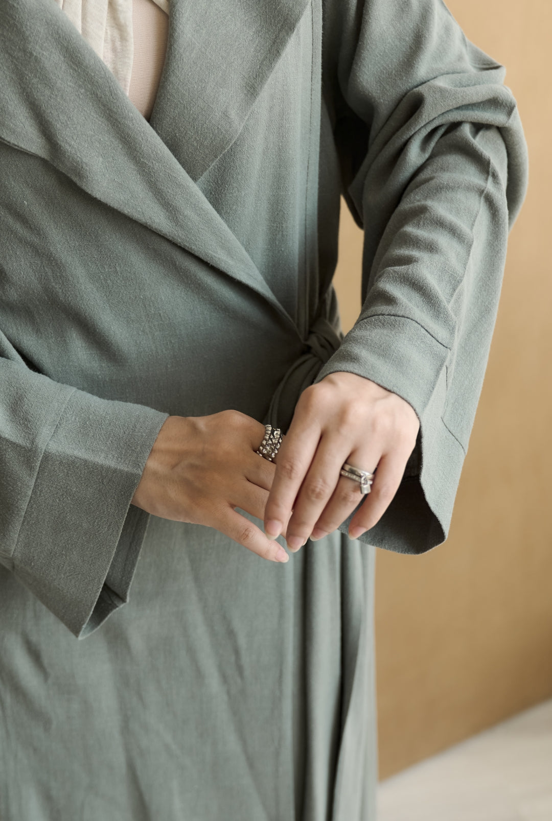 Sage green Oasis Wrap Kimono