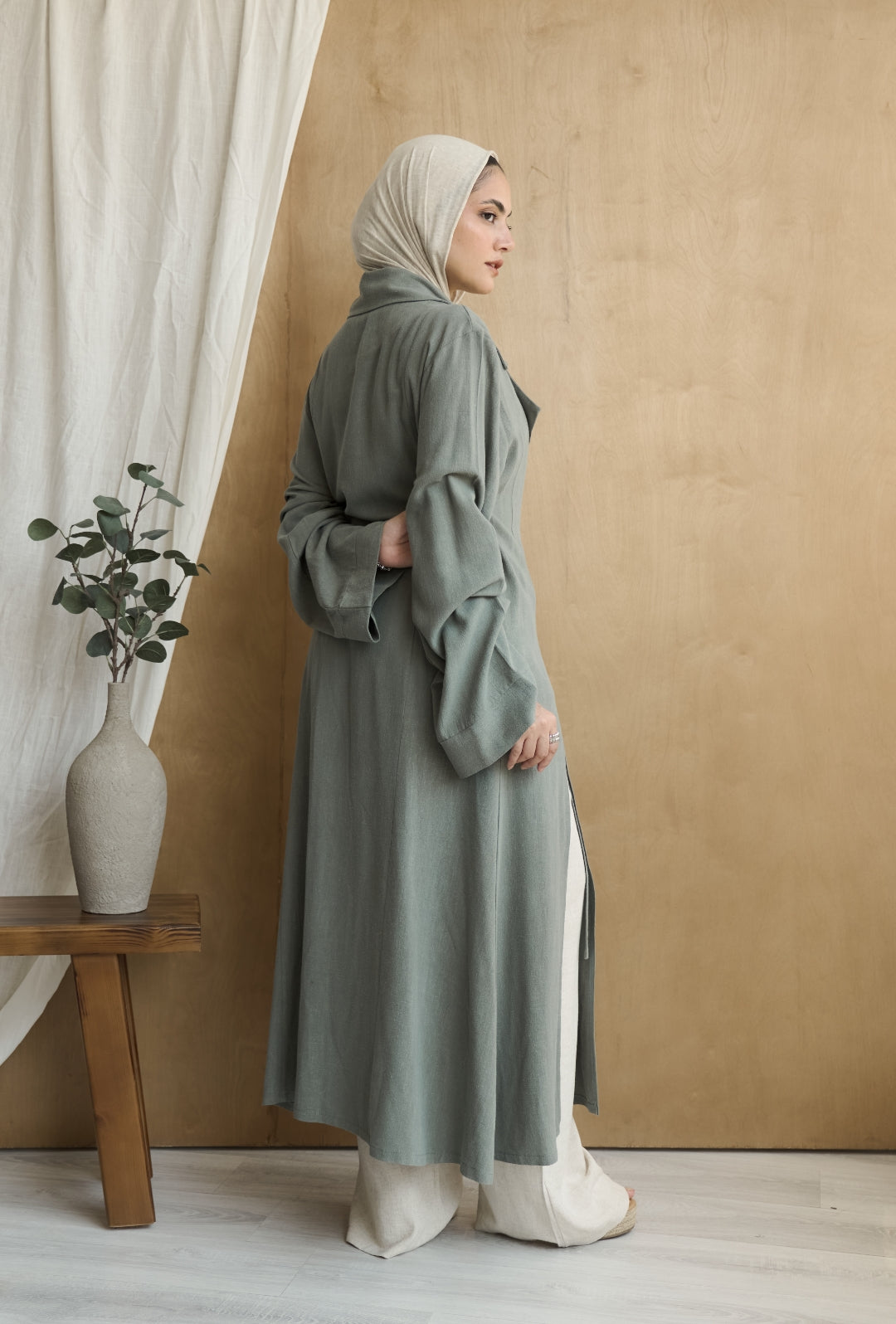 Sage green Oasis Wrap Kimono