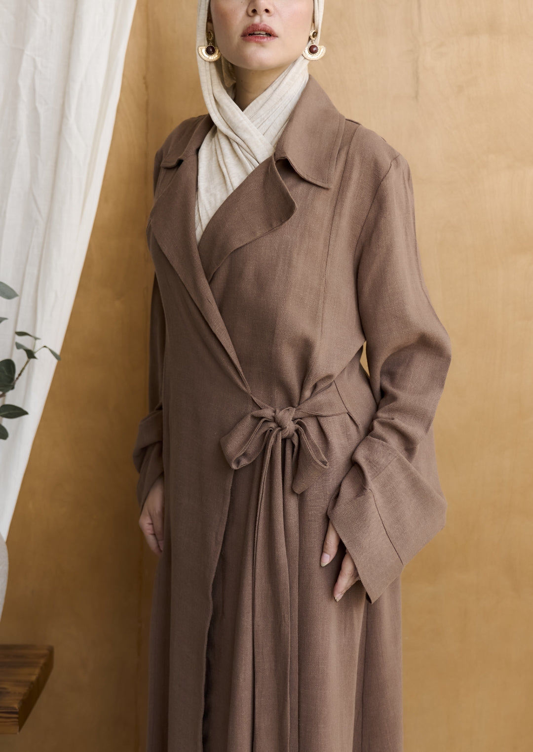 Brown Oasis Wrap Kimono