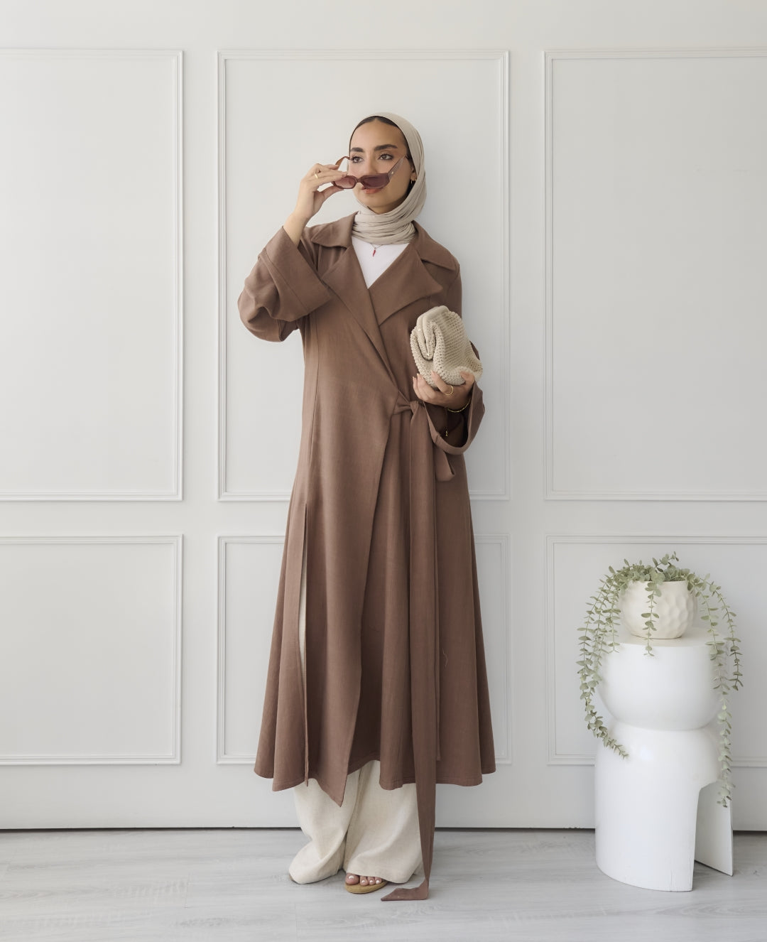 Brown Oasis Wrap Kimono