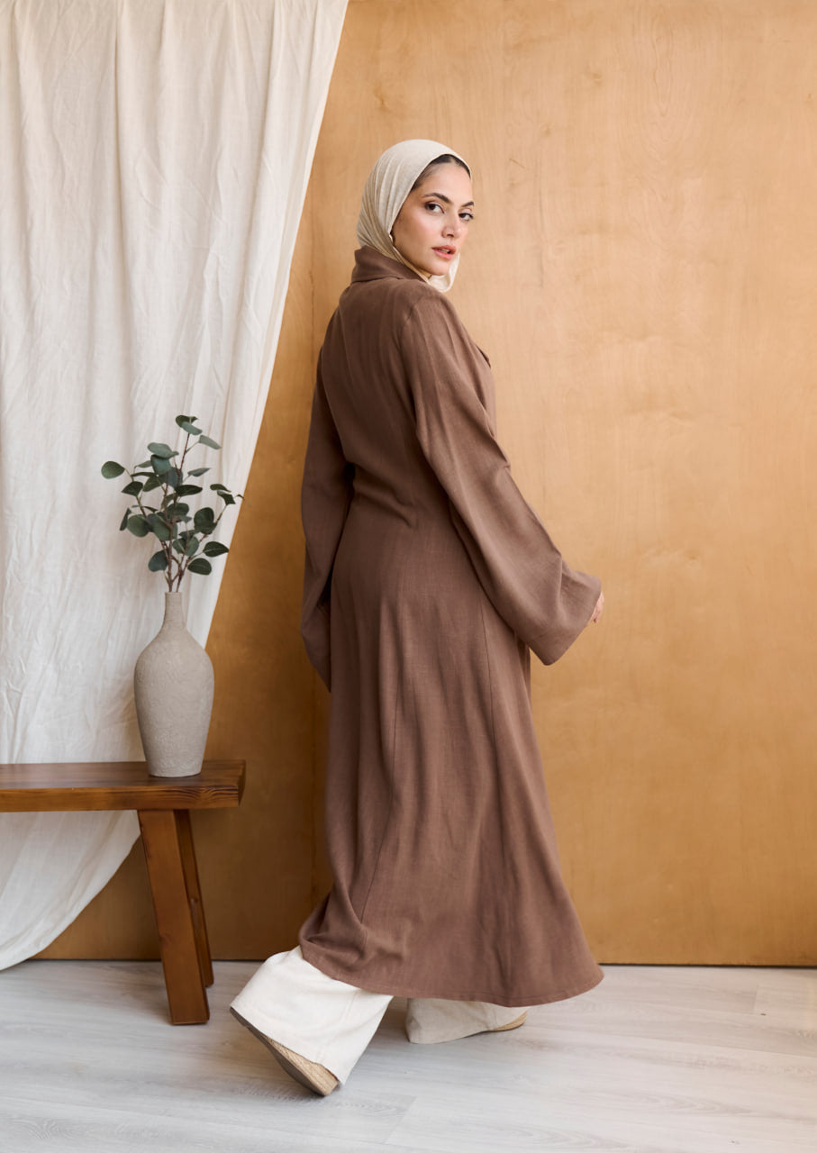 Brown Oasis Wrap Kimono