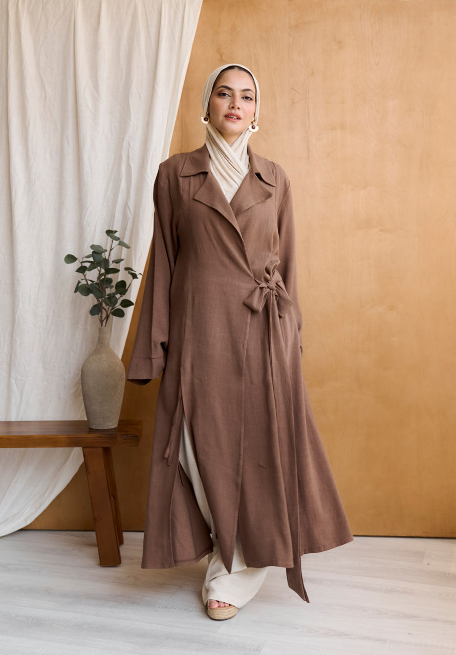 Brown Oasis Wrap Kimono