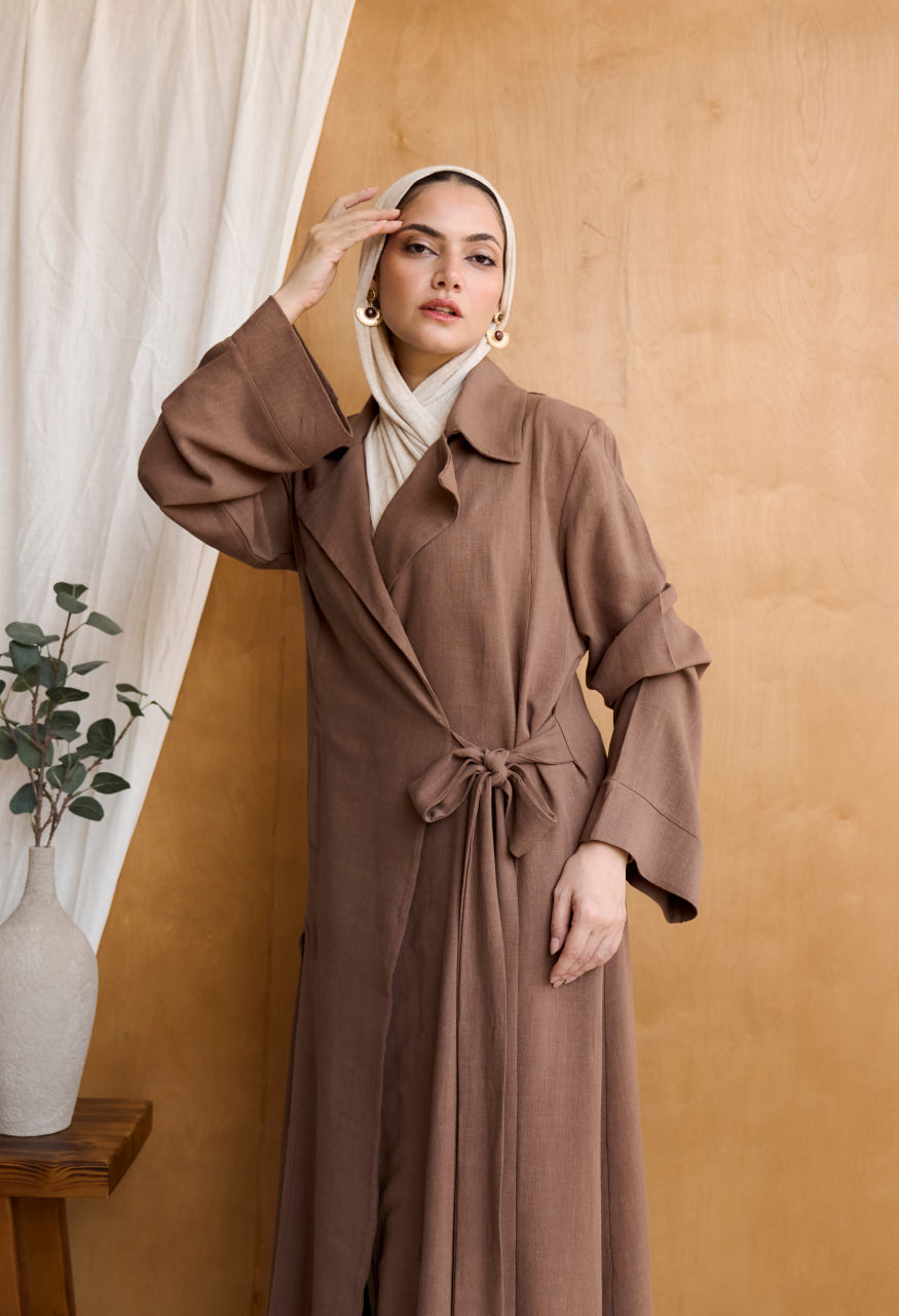Brown Oasis Wrap Kimono