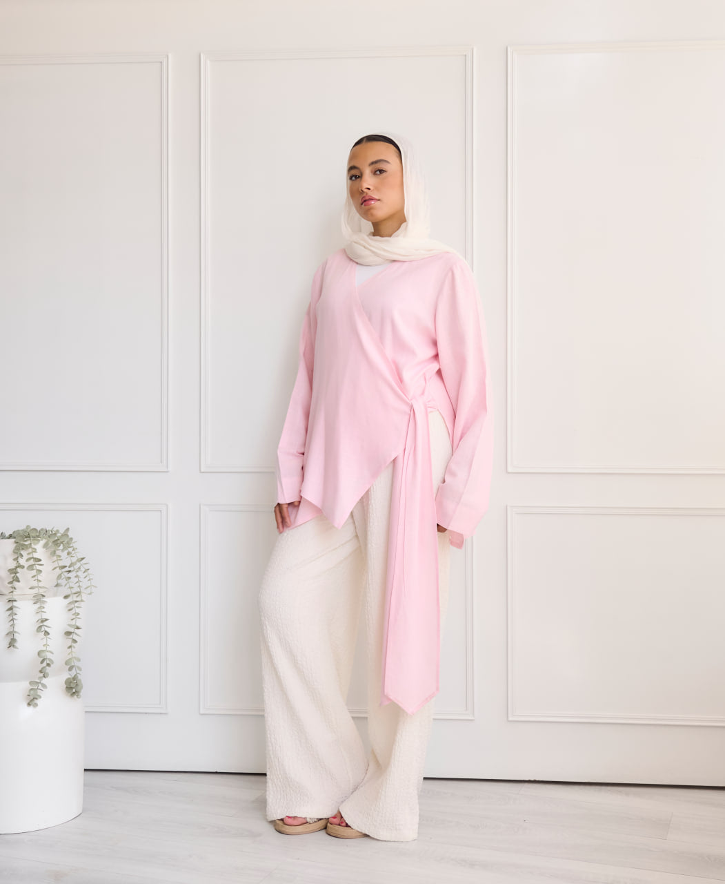 Pink Sundown Wrap Cardigan