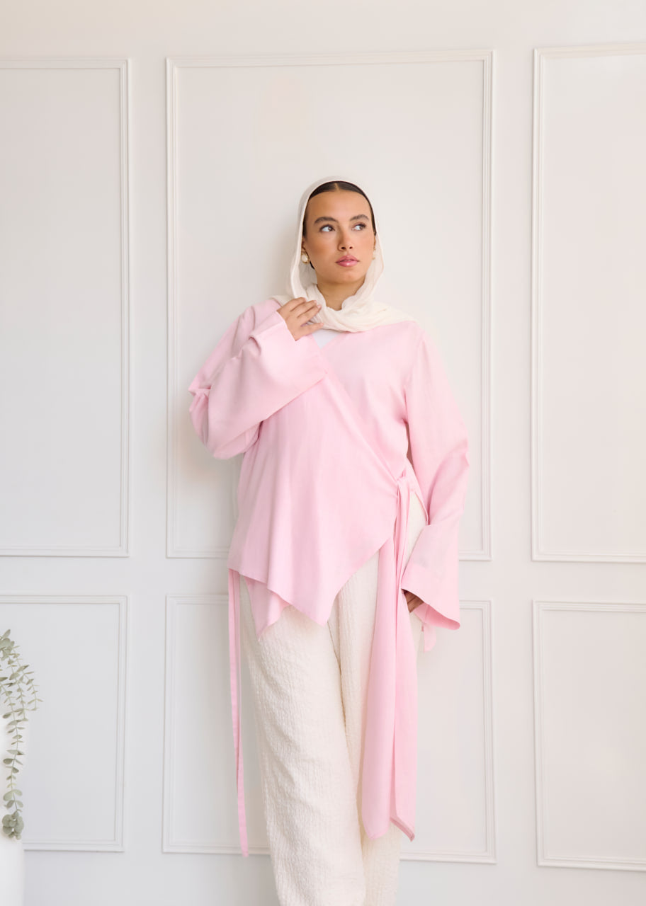 Pink Sundown Wrap Cardigan