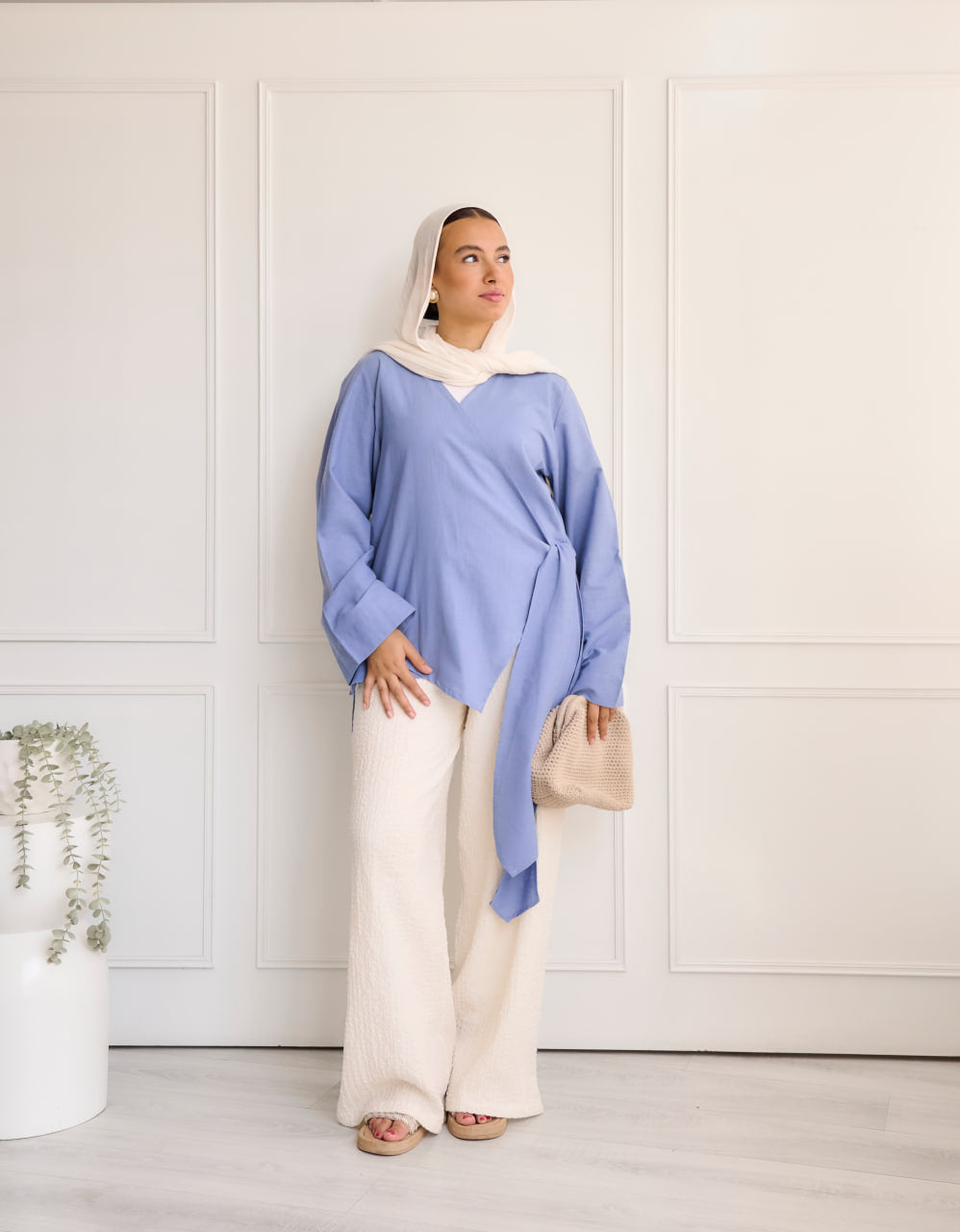 Dusty blue Sundown Wrap Cardigan